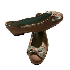 London Sole Liberty Fabric Shoes Ballet Flats‎ Pink Patent Size 7 Coquette